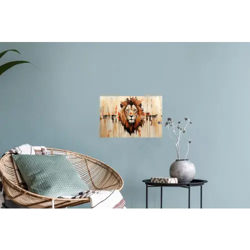 Leeuwenkop - Lijnen - Crème Muursticker klein -plant