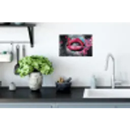 Lippen - Felroze - Graffiti - Verfstrepen Muursticker klein -keuken