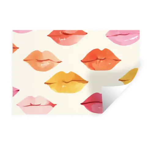 Lippen - Kleurrijk - Glanzend Muursticker klein -3d