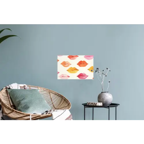 Lippen - Kleurrijk - Glanzend Muursticker klein -plant