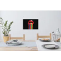 Lippen - Kleuren - Zwart Muursticker klein -eettafel