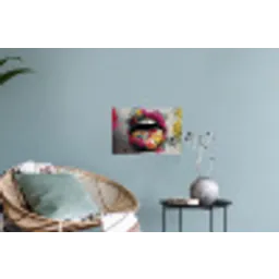 Lippen - Graffiti - Expressief Muursticker klein -plant