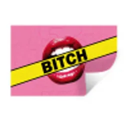 Lippen - Tekst - Kleurrijk Muursticker klein -3d