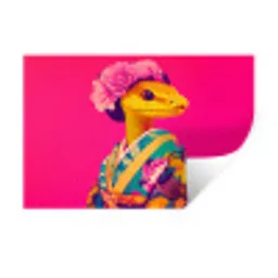 Hagedis - Bloemen - Roze - Kimono Muursticker klein -3d