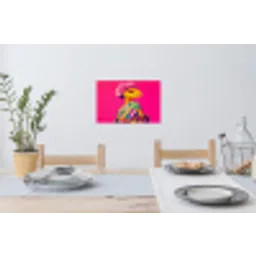 Hagedis - Bloemen - Roze - Kimono Muursticker klein -eettafel