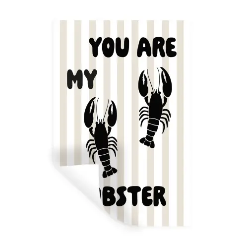 Lobster - Beige - Minimalistisch Muursticker klein -3d