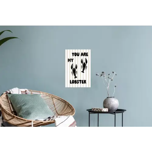 Lobster - Beige - Minimalistisch Muursticker klein -plant