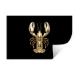 Kreeft - Goud - Textuur - Zwart Muursticker klein -3d