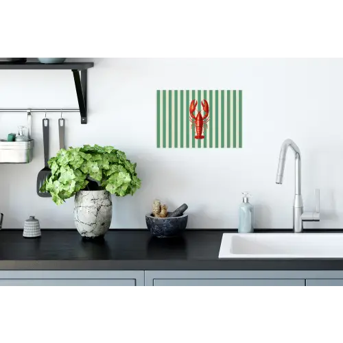 Kreeft - Strepen - Realistisch - Zomers Muursticker klein -keuken