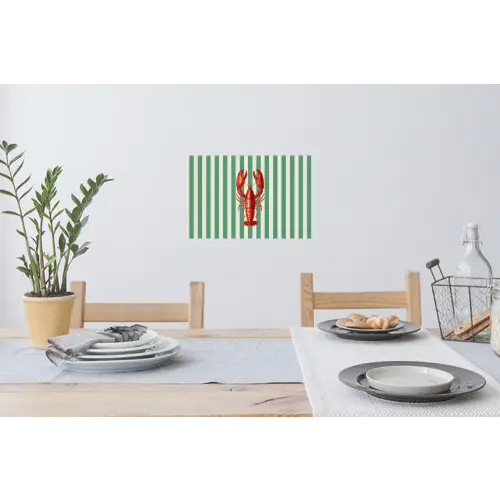 Kreeft - Strepen - Realistisch - Zomers Muursticker klein -eettafel