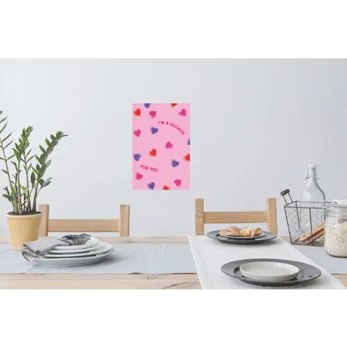Lolly - Valentijn - Illustratie - Snoep Muursticker klein -eettafel