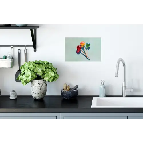 Lollys - Schaduw - Drie - Blauw Muursticker klein -keuken