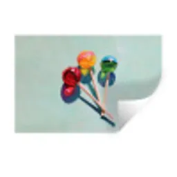 Lollys - Schaduw - Drie - Blauw Muursticker klein -3d