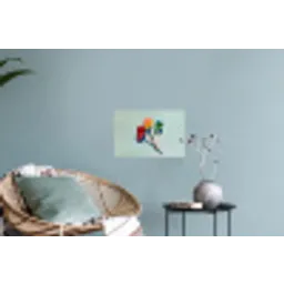 Lollys - Schaduw - Drie - Blauw Muursticker klein -plant