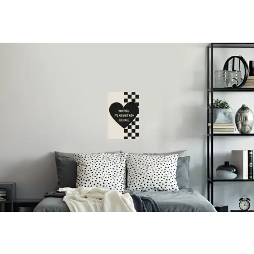 Liefde - Beige - Race Muursticker klein -slaapkamer