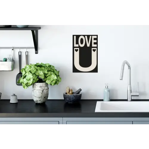 Love - Zwart - Minimalistisch Muursticker klein -keuken