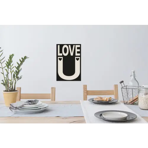 Love - Zwart - Minimalistisch Muursticker klein -eettafel
