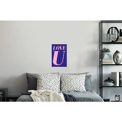 Love - Blauw - Valentijn Muursticker klein -slaapkamer