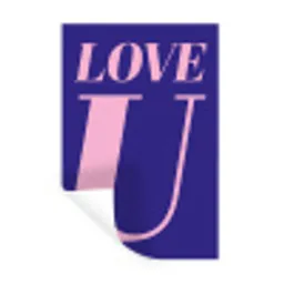 Love - Blauw - Valentijn Muursticker klein -3d