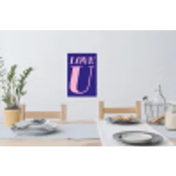 Love - Blauw - Valentijn Muursticker klein -eettafel