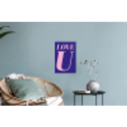 Love - Blauw - Valentijn Muursticker klein -plant