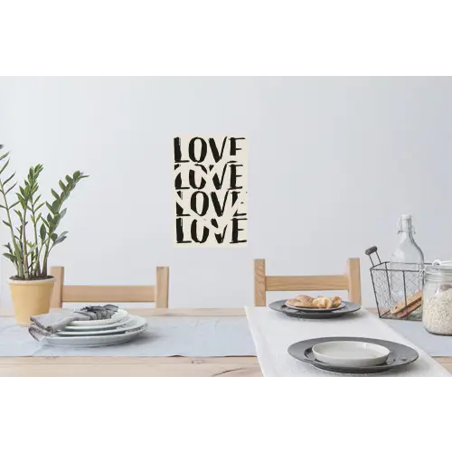 Love - Hart - Beige Muursticker klein -eettafel