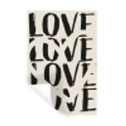 Love - Hart - Beige Muursticker klein -3d