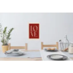 Love - Rood - Minimalistisch Muursticker klein -eettafel