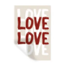 Love - Rood - Tekst Muursticker klein -3d