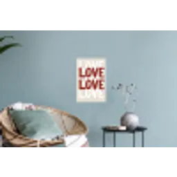 Love - Rood - Tekst Muursticker klein -plant