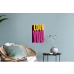 Love - Tekst - Roze - Valentijn Muursticker klein -plant
