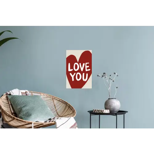 Loveyou - Hart - Rood Muursticker klein -plant