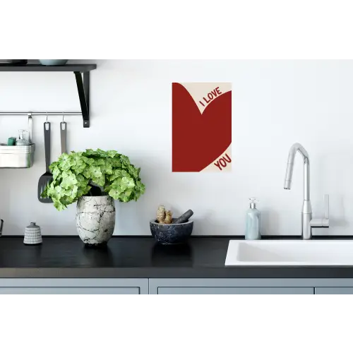 Loveyou - Rood - Hart Muursticker klein -keuken