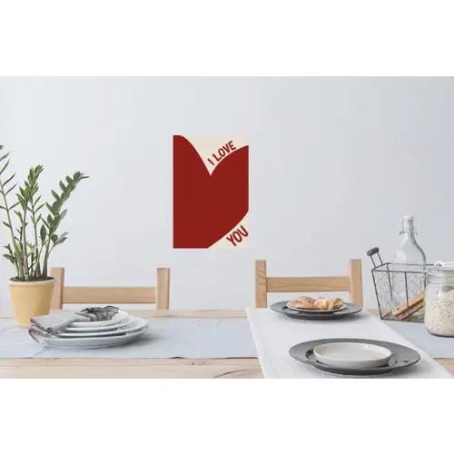 Loveyou - Rood - Hart Muursticker klein -eettafel