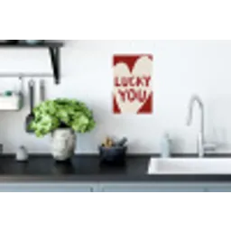 Lucky - Hart - Rood Muursticker klein -keuken