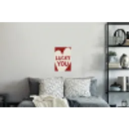 Lucky - Hart - Rood Muursticker klein -slaapkamer