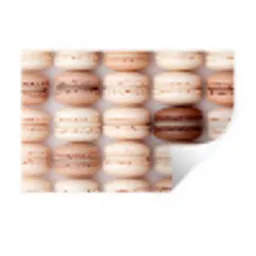 Macarons - Beige - Bruin Muursticker klein -3d