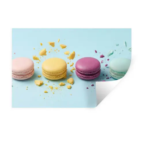 Macarons - Kleurrijk - Pastel Muursticker klein -3d