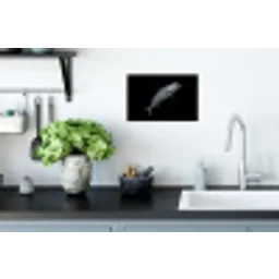Makreel - Vis - Zwart Muursticker klein -keuken