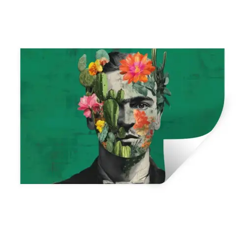 Man - Planten - Groen Muursticker klein -3d