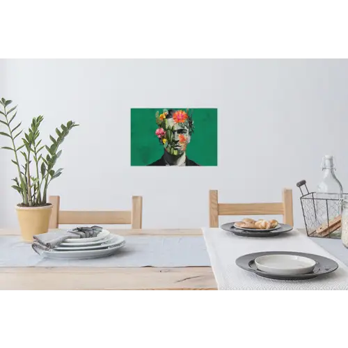 Man - Planten - Groen Muursticker klein -eettafel