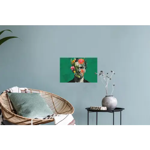 Man - Planten - Groen Muursticker klein -plant