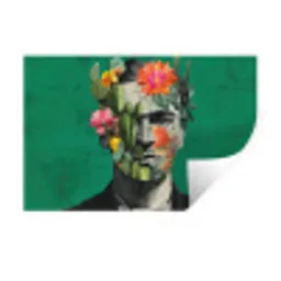 Man - Planten - Groen Muursticker klein -3d