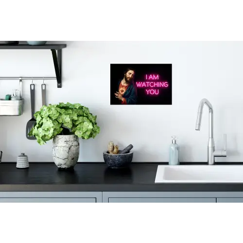 Man - Tekst - Neon Muursticker klein -keuken