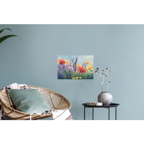 Weide - Bloemen - Kleurrijk Muursticker klein -plant