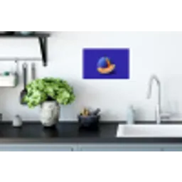 Meloen - Blauw - Oranje - Kunstzinnig Muursticker klein -keuken