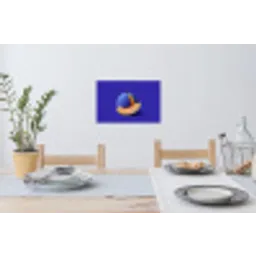 Meloen - Blauw - Oranje - Kunstzinnig Muursticker klein -eettafel