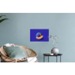 Meloen - Blauw - Oranje - Kunstzinnig Muursticker klein -plant