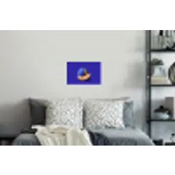 Meloen - Blauw - Oranje - Kunstzinnig Muursticker klein -slaapkamer
