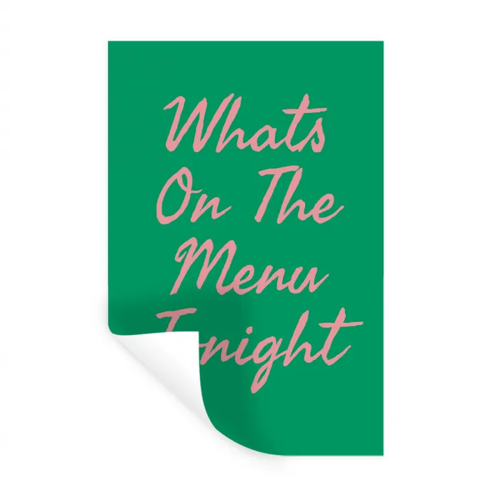 Menu - Quote - Roze Muursticker klein -3d
